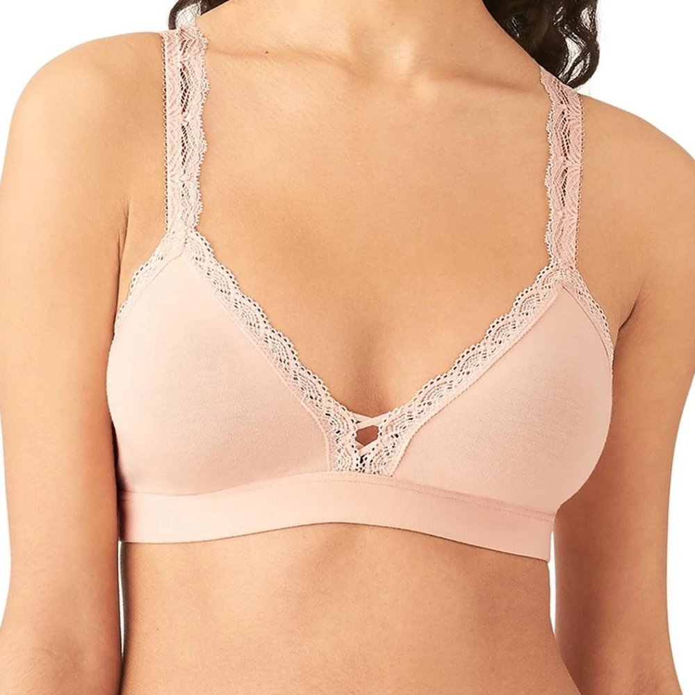 B.tempt'd by Wacoal Lace Kiss Bralette Size Large Cotton Loungewear